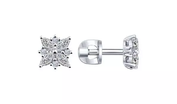 Серьги серебряные Sokolov с фианитами