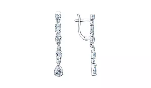 Серьги серебряные Sokolov с фианитами