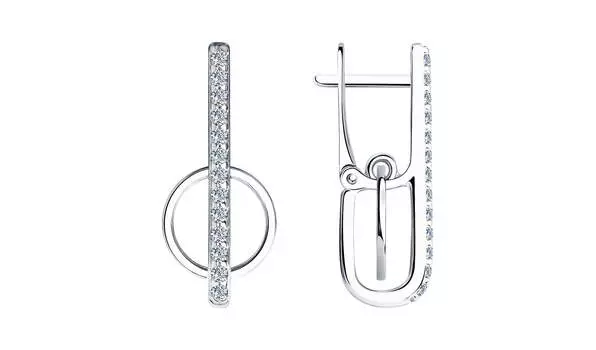 Серьги серебряные Sokolov с фианитами