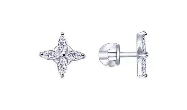 Серьги серебряные Sokolov с фианитами