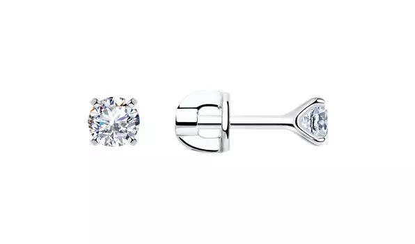 Серьги серебряные Sokolov с фианитами