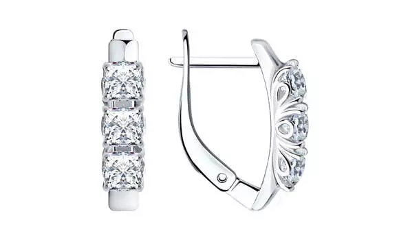 Серьги серебряные Sokolov с фианитами