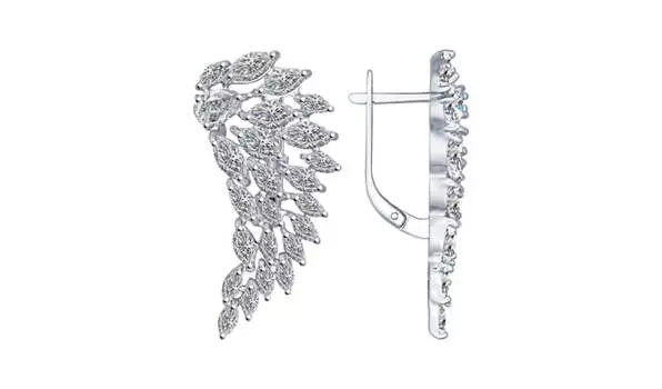 Серьги серебряные Sokolov с фианитами