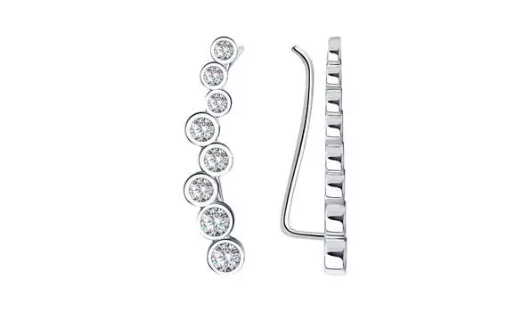 Серьги серебряные Sokolov с фианитами