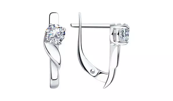 Серьги серебряные Sokolov с фианитами