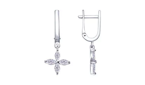 Серьги серебряные Sokolov с фианитами