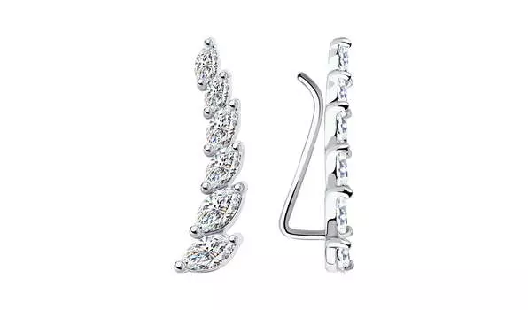 Серьги серебряные Sokolov с фианитами