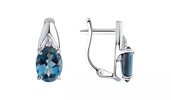 Серьги серебряные Sokolov с топазами и фианитами