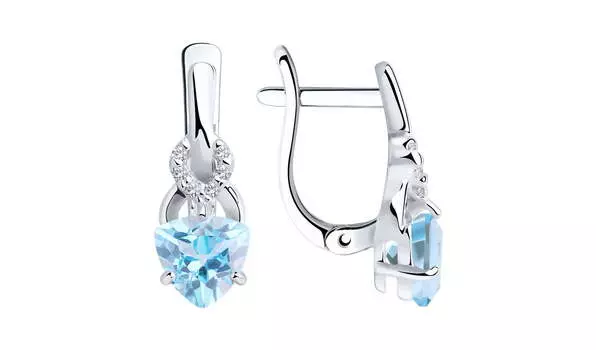 Серьги серебряные Sokolov с топазами и фианитами