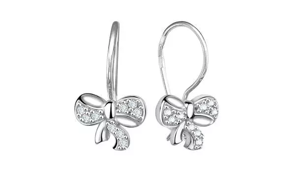 Серьги серебряные Талант «Бантик» с фианитами