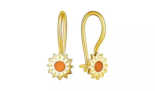 Серьги серебряные Талант «Цветы» с эмалью