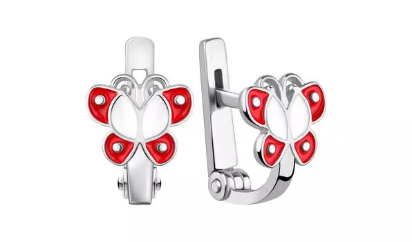 Серьги серебряные Талант с эмалью