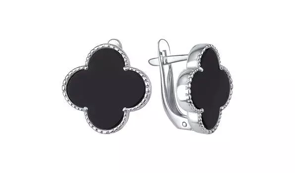 Серьги серебряные Талант с ониксом