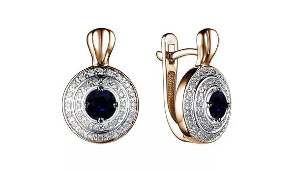 Серьги золотые Bellissima Tentazione с бриллиантами и сапфирами