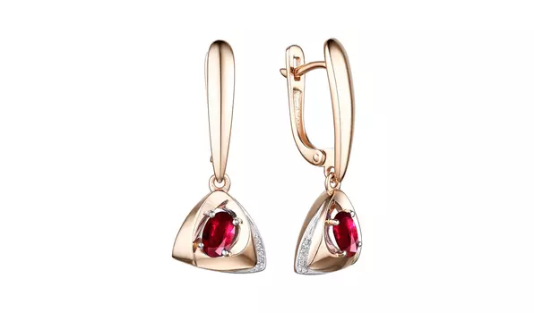Серьги золотые Bellissima Tentazione с рубинами и бриллиантами
