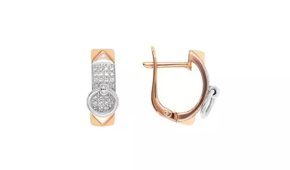 Серьги золотые Corona с фианитами