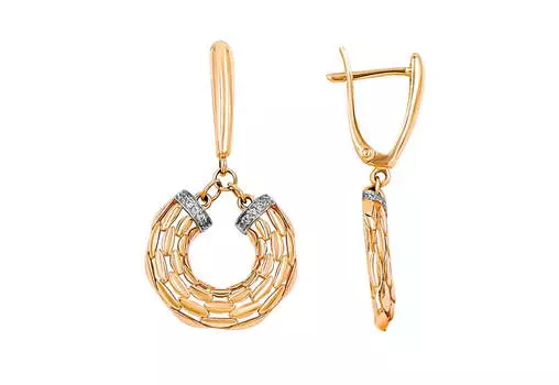 Серьги золотые Corona с фианитами