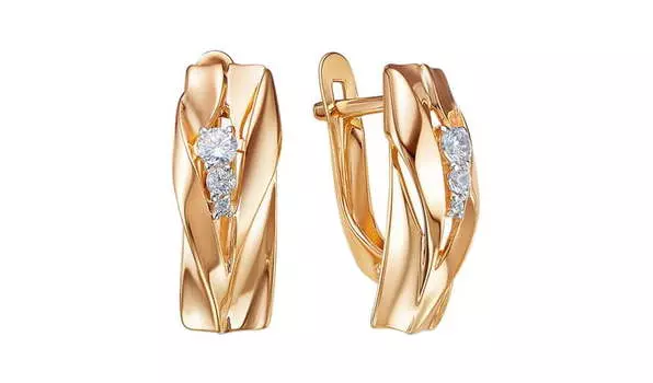 Серьги золотые Delta с фианитами