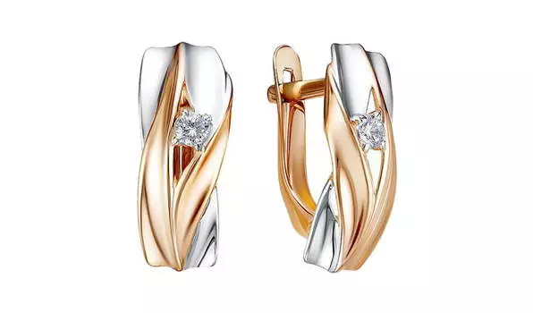 Серьги золотые Delta с фианитами