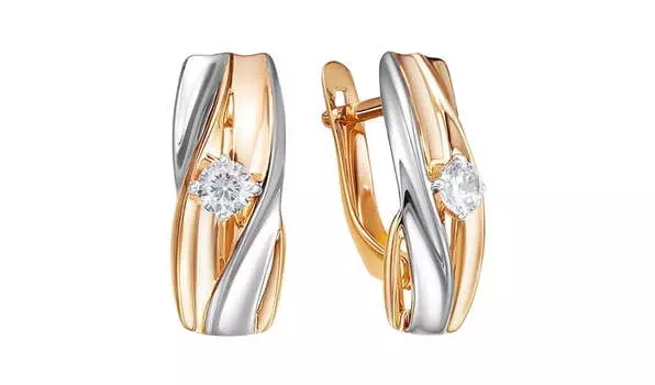 Серьги золотые Delta с фианитами