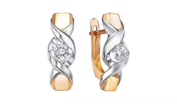 Серьги золотые Delta с фианитами