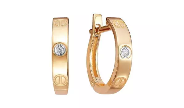 Серьги золотые Delta с фианитами