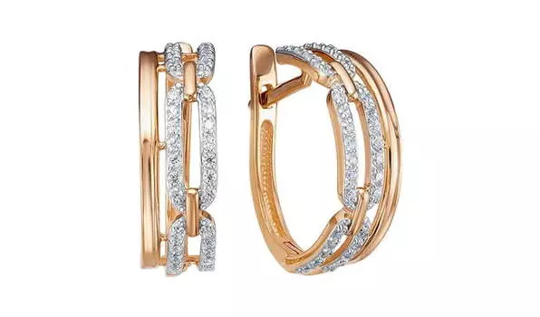 Серьги золотые Delta с фианитами