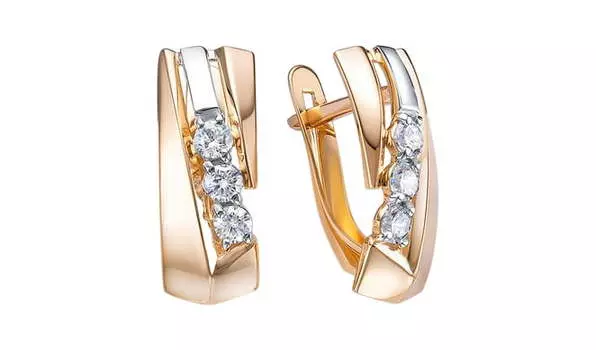 Серьги золотые Delta с фианитами