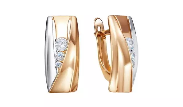 Серьги золотые Delta с фианитами