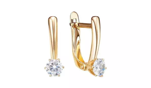 Серьги золотые Delta с фианитами