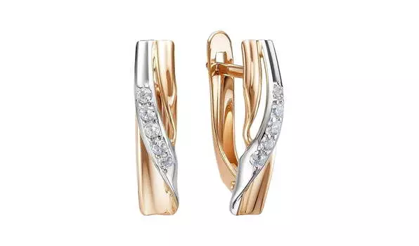 Серьги золотые Delta с фианитами