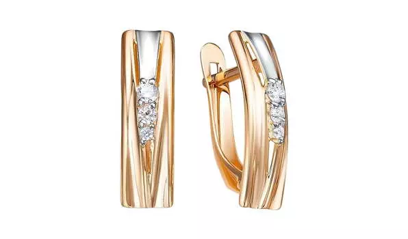 Серьги золотые Delta с фианитами