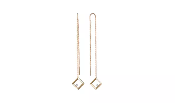 Серьги золотые Delta с фианитами