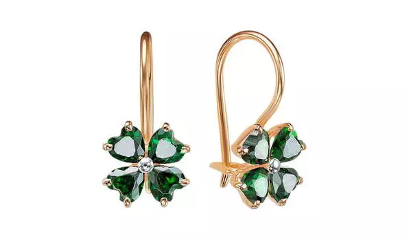 Серьги золотые Delta с фианитами