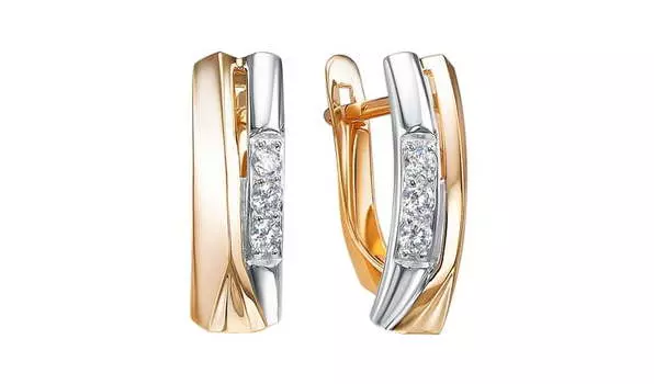 Серьги золотые Delta с фианитами