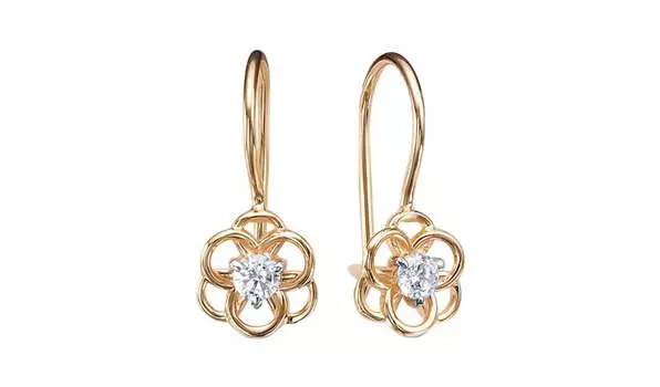 Серьги золотые Delta с фианитами