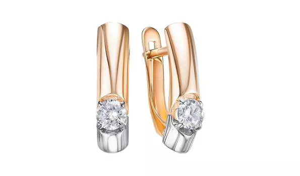 Серьги золотые Delta с фианитами