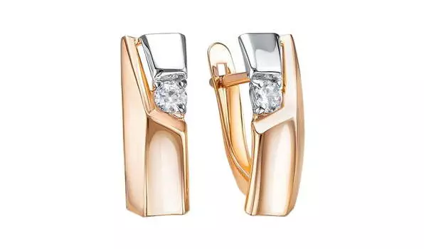 Серьги золотые Delta с фианитами