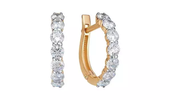 Серьги золотые Delta с фианитами