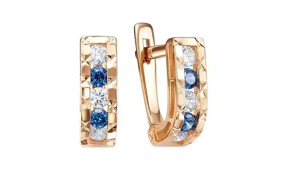 Серьги золотые Delta с фианитами