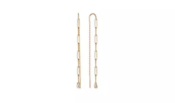 Серьги золотые Delta с фианитами