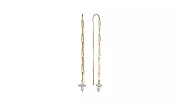 Серьги золотые Delta с фианитами