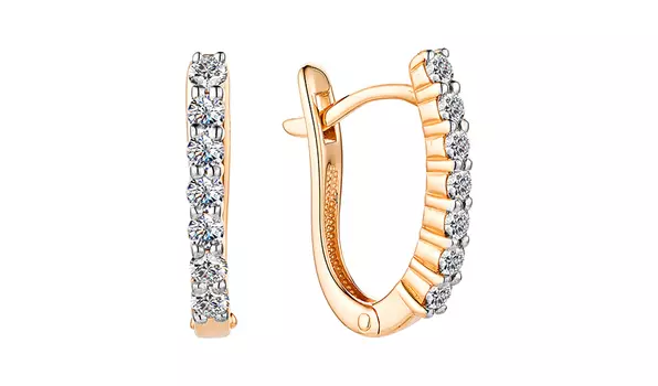 Серьги золотые Империал с бриллиантами