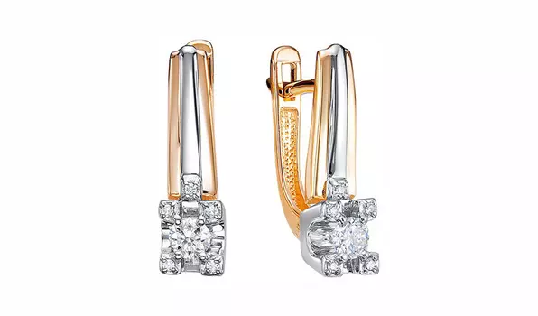 Серьги золотые Империал с бриллиантами