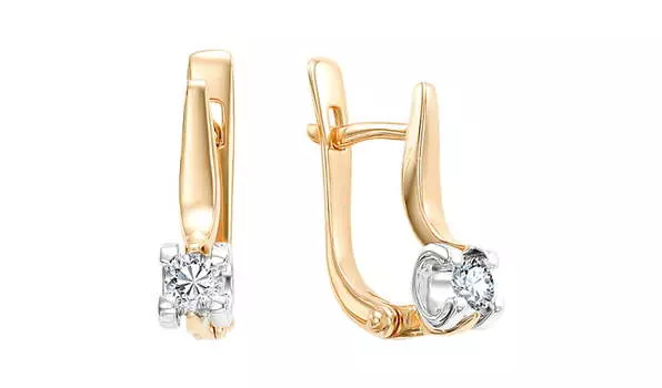 Серьги золотые Империал с бриллиантами