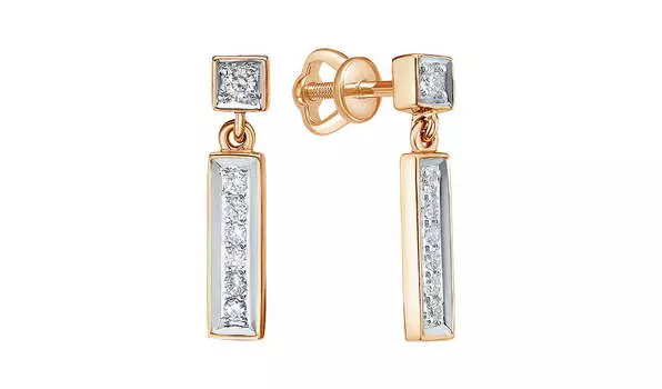 Серьги золотые Империал с бриллиантами