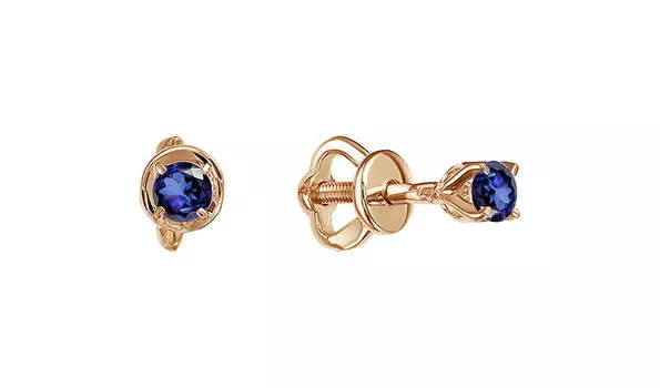 Серьги золотые Империал с сапфирами