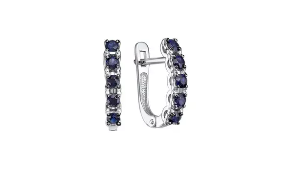 Серьги золотые Империал с сапфирами