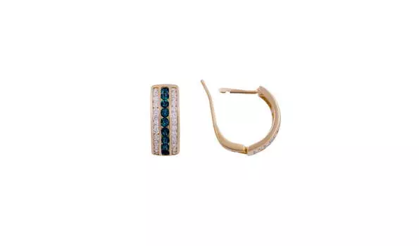 Серьги золотые Эльтон с бриллиантами и сапфирами