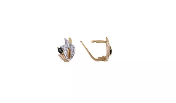 Серьги золотые Эльтон с бриллиантами и сапфирами